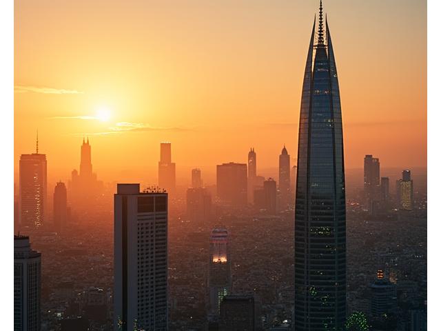 Skyline di Milano al tramonto con elementi digitali stilizzati per rappresentare l'innovazione tecnologica italiana