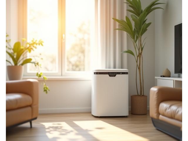 Purificatore d'aria elegante in un ambiente domestico